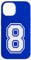 Number 8 sports style in white Case for iPhone 14
