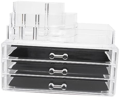 OSALADI Storage Boxes Lids Makeup Organiser Drawer Type Multilayer Cosmetics Holder for Desk