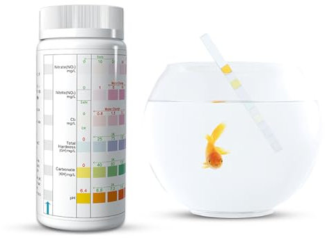 szaluyk Fish Tank Teststreifen - Aquarium Wassertest Kit mit 100 Streifen, Genaue Prüfung für GH, pH, Karbonathärte, Chlor, Süßwasser & Salzwasser Aquarium Pflege