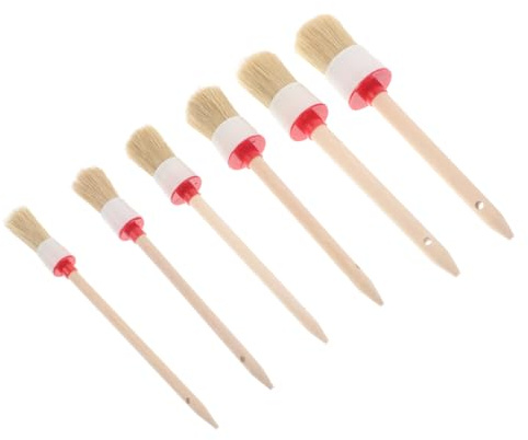 IMIKEYA 6pcs Car Detailing Brush Set Round Head Cleaner for Interior and Exterior Versatile Brushes for Wheels Dashboard Air Vents and Household Cleaning