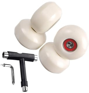 KIXZSAZ Robuste 95A Rollen für Longboard Skates mit zweireihigem Kugellager und T förmigem Schraubenschlüssel (Montagematerial) PU Skateboard Rollen, Kugellager, T förmiger Schraubenschlüssel