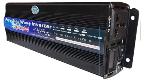 Inversor De Corriente 12V/24V 220V 1000W 2000W 2600W Transformador Voltaje Inversor Potencia Convertidor DC12V A AC Pantalla LED Inversor Onda Pura(1000W,12V,220V 60Hz)