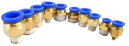 Raccord pneumatique pour tuyau d'air, Connecteurs Pneumatiques Mâles 1/8-1/2'' Et 4-12 Mm, Raccords À Une Touche(Pc10-03)