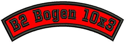 Wolfszeit Wunschtextaufnäher oberer Bogen B2 - viele Größen & Farben (10x3) - Personalisiert