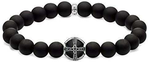 Thomas Sabo Unisex-Armband Kreuz schwarz 925 Sterlingsilber A1928-812-11-L19,5
