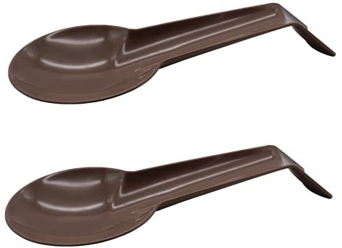 2x Braun Kochlöffelablage Schneebesenablage aus Kunststoff Löffelablage Küchen Utensilien Ablage für Küchenhelfer
