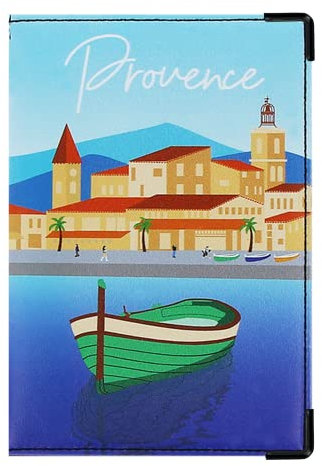 Color Pop Porte-papiers Voiture Collection Provence - France - PVC – PAPIERS Francais - Etui Carte Grise - Permis de Conduire - 15,4 x 10,3 cm (Imprimé Pointu)