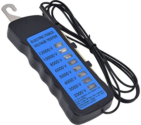 Neon-Zaunspannungsprüfer, Tragbarer Zaunprüfer, 12 KV Neon-Zaunspannungsprüfer 2000 Bis 12000 V, 8 Neon-Anzeigeleuchten, Wasserdichter Zaunprüfer für Farmen