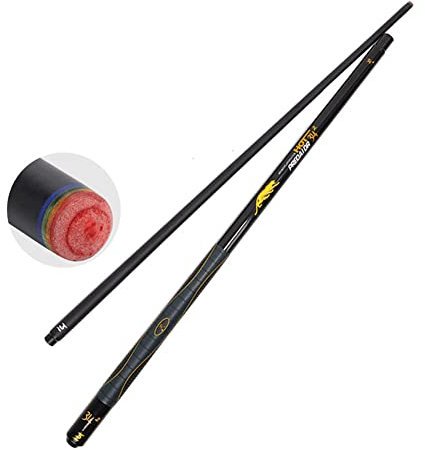 PIASSO Billard Queue 1/2, 147cm Kohlefaser Carbon Faser Ahorn Handgefertigter Snooker Queue, 3 Spitze Größe Zur Auswahl(Size:11.8mm,Color:Gelb)