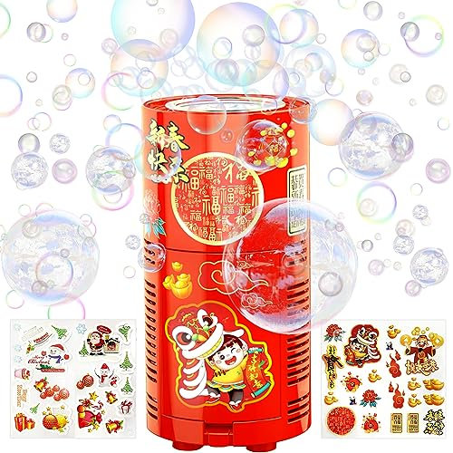Tragbare Feuerwerk Seifenblasenmaschine,13 Löcher Automatischer Feuerwerk Bubble Makers mit LED-Lichter und Musik für Kinder, Elektrische Blasenmacher für Party, Hochzeit, Outdoor-Aktivitäten