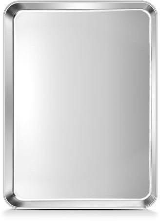 Joyfair Baking Tray, Stainless Steel Toaster Oven Tray, Large Cookie Sheet Pan Great for Baking Cooking Roasting, Non Toxic & Rust Free, Mirror Finished & Dishwasher Safe, 40.5x30.5x2.5cm