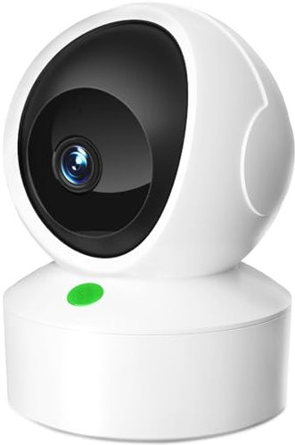 RKK WiFi Cámara de Seguridad Interior para Mascotas con Aplicación de Teléfono 2K 5GHz & 2.4GHz 360°per Detección de Movimiento de Bebé/Anciano/Perro/Mascota, Sonido de Alarma Un clic para llamar