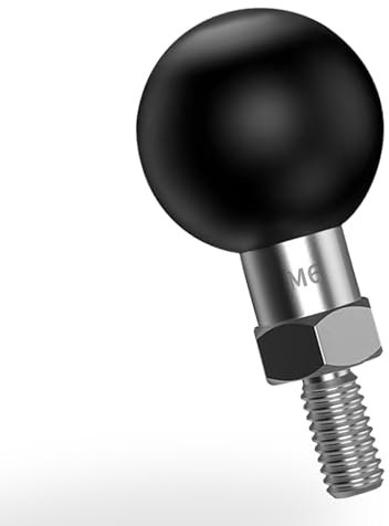 iHYTOON Adaptateur boule de 2,5 cm avec tige filetée M6 × 1 mm pour caméra d'action et caméscope compatible avec les supports RAM de taille B Double prise bras de rétroviseur (M6 x 1)
