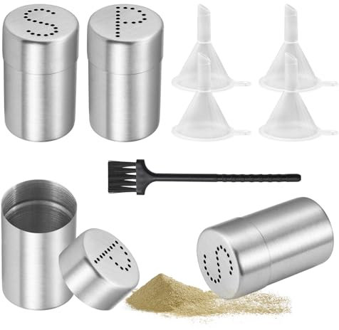 4 Pièces Saliere et Poivriere de Table Salieres et Poivrieres Saliere Salière Salières et Poivrières Assaisonnement Acier Inoxydable Peut pour Barbecue Pique-Nique Restaurant Cuisine Table à Manger