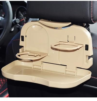YYGGWL Getränkehalter-Expander Klappbarer Auto-Getränkehalter, Auto-Rücksitz, Tisch, Getränke, Essen, Tasse, Tablett, Halter, Ständer, Schreibtisch, Auto-Innenraum Auto Getränkehalter(Color:Beige)