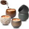 Juego de 5 tazas de café de cerámica, 50 ml, de cerámica de pared gruesa, sin asa, juego de tazas de café hechas a mano, de porcelana, ideal para café espresso moka
