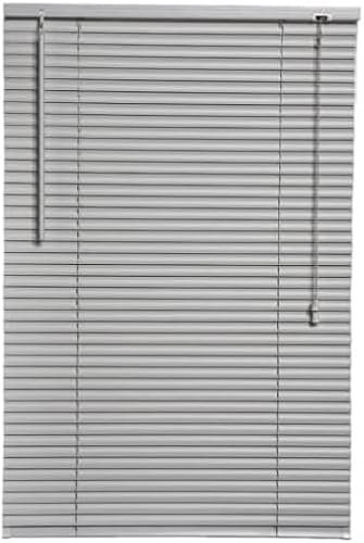 Grey Plain PVC venetian Blind - Width 110cm x Drop 150cm - 25mm Horizontal Slats - Easy Fit Trimmable fitting with Tilt control Wand Mechanism