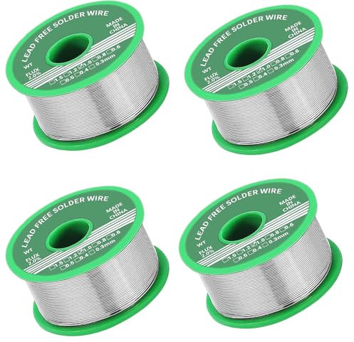 Lot de 4 résistances à souder 1,0 mm, sans plomb avec noyau de colophane, 20 g, convient pour la réparation de composants de soudage électroniques et électriques et pour le bricolage