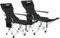 Outsunny Lot de 2 chaises de Camping Pliante inclinable, Chaise Longue de pêche Portable et légère avec Repose-Pieds Amovible, Sac de Rangement, Porte-gobelet et Appui-tête, Noir