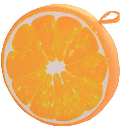 Milopon Sitzkissen Stuhlkissen Polster Hochlehner Auflage Früchte Flanell Rund Sitzauflage für Stühle Gartenmöbel (Orange)
