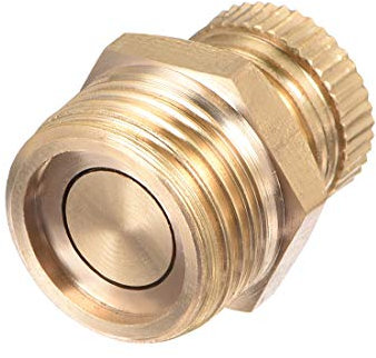 sourcing map Air Compressor G3/8 Male Thread Water Drain Valve Brass Tone 2pcs