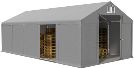 Das Company Tente de rangement, 5 x 10 m, imperméable, grise, 560 g/m², en PVC, de qualité supérieure, pour salle de tente, Summer SD, tonnelle, tonnelle, tonnelle, abri de jardin, tente, garage,