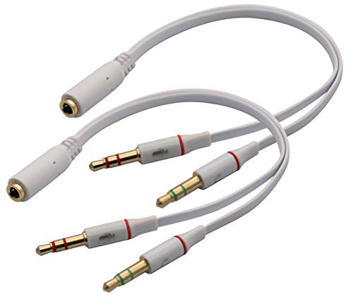 zdyCGTime 3,5 mm AUX hembra a 2 puertos 3,5 mm macho adaptador divisor de auriculares,Cable divisor de audio y vídeo para auriculares de 3,5 mm y 3 polos,para smartphone,tabletas, MP3.