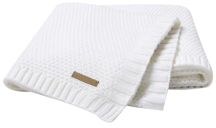Odot Babydecke Mädchen Jungen, Babydecken 80 x 100 cm Strickdecke Weich und Atmungsaktiv, Kuscheldecke für Badetuch, Kinderdecke Neugeborene Geschenke