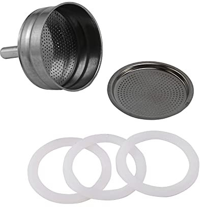 Barabesty Kit di imbuto di ricambio per macchina da caffè moka da 6 tazze, compatibile con Moka, 3 confezioni di guarnizioni di ricambio