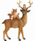 Deko-Figur Hirsch mit Freunden aus Poly mit Glitter - Winterdeko Weihnachtsdeko Herbstdeko Deko Aufsteller (braun) B16 x H25 x T5cm - Aufsteller Festliche Deko für Wohnzimmer Tisch Fensterbank
