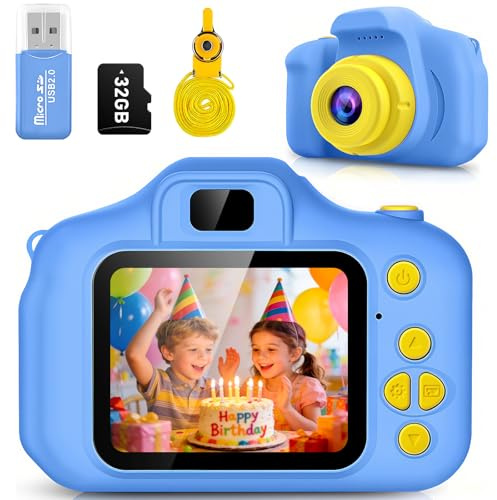 Desuccus Kids Camera for Ages 3-12, HD Digital Camera with 32GB Card