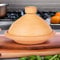 Marokkanische Tajine Topf zum Kochen | Schmortopf Unglasiert Tuareg Ø 27cm für 1-3 Personen | inklusive Rezept und Gebrauchsanweisung | ORIGINAL Tontopf handgetöpfert aus Marokko