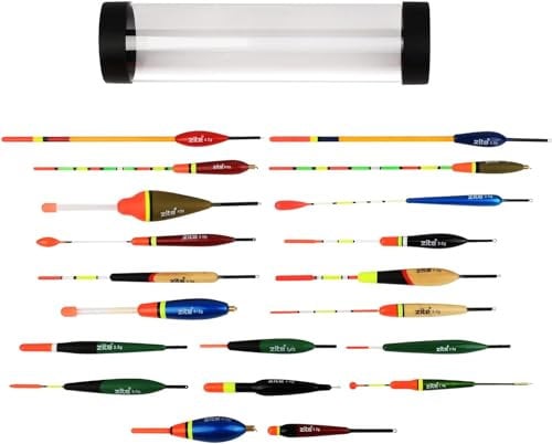 Zite Fishing Allround Posen-Set - Angelposen & Schwimmer zum Angeln - 20 Knicklicht-Posen Waggler Mehr mit Posen-Rohr, Posen Angeln Angelzubehör Set Angel Schwimmer, Angel Posen Pose Angelpose