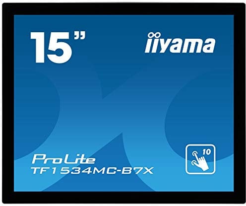 iiyama ProLite TF1534MC-B7X 38cm 15 LED-Monitor XGA Open Frame 10 Punkt Multitouch kapazitiv VGA HDMI DP 7H IP65 Touch-durch-Glas Anti-Fingerprint schwarz