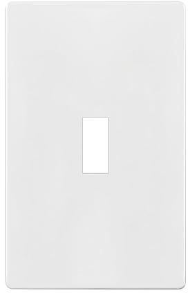 ENERLITES Screwless Toggle Switch Wall Plate, Child Safe Light Switch Cover, Standard Size 1-Gang 4.68 x 2.93, Unbreakable Polycarbonate Thermoplastic, UL Listed, SI8811-W, Glossy, White