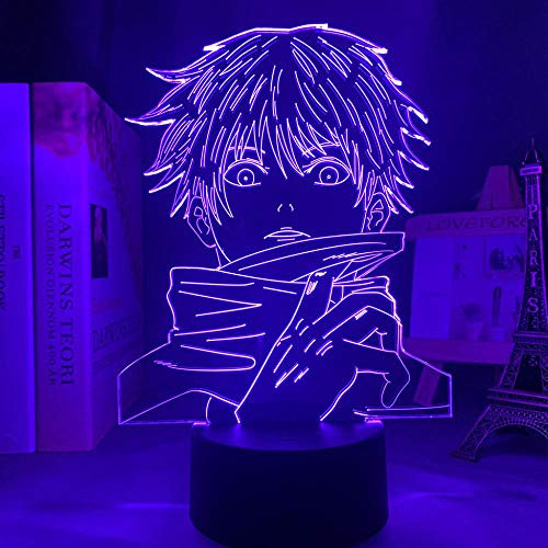 ZGSBT Lampada Illusione 3D Luce Notturna a LED Anime Satoru Gojo Jujutsu Kaisen per regalo di compleanno Jujutsu Kaisen Satoru Gojo Lampada Natale Regali creativi per ragazzi e ragazze