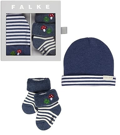 FALKE Unisex Baby Socken Lucky Giftset B So Baumwolle gemustert 1 Paar, Blau Light Denim 6660, 74-80