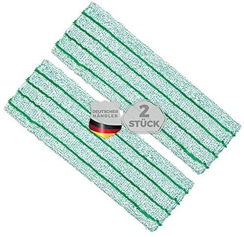 Okaei 2 Stück Wischmopp Bezug (50 cm) - Bodenwischer-Wischbezug zur Trocken- & Nassreinigung - Bodenwischer-Bezug für alle Gängigen Wischmopp-Halter und Pressen - Hochwertiger Wischer-Bezug Grün