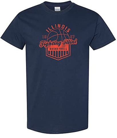 NCAA Basketball-Shirt, Team-Farbe, Uni, Universität, Illinois Fighting Illini Navy, Medium