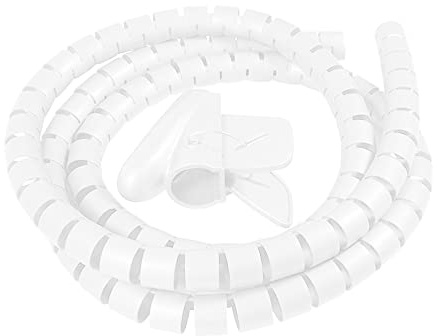 MOCNT 28mm Kabelschlauch Flexibler Kabelspirale Kabelmanagement Kabelkanal Kabelschutz Spiralkabelschlauch Selbstschließender Bündeln Kabel Isolierschlauch Kabelhülle Weiß 3Meter