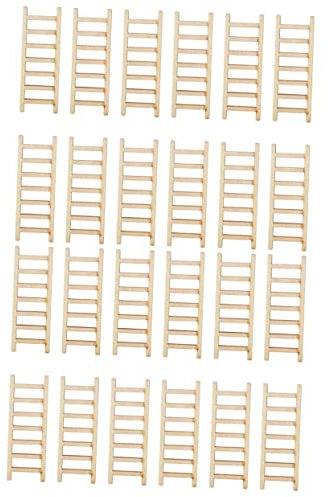 OSALADI 40 Stück Simulationsleiter Mini-Garten Mini-Garten-Trittleiter Miniaturen Zum Basteln Holz-Trittleiter Mini-Leiter Mini-Puppenhaus Sandtisch Landschaftsmodell