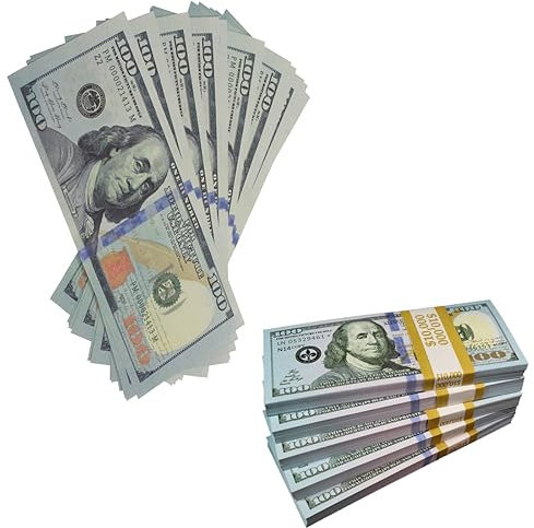 Bukezudang 120 Blätter Scratch Cash 100 $, Dollars De Jeu, Movie Money Dollar, Full Print Old Style Copy Money, Prop Money, Copy Money, for Movies, Advertising, Play, Party, Money, Casino Games