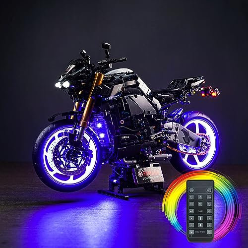 LocoLee Licht Kompatibel mit Lego Yamaha MT-10 SP Motorrad, Led Beleuchtungs Compatible with Lego 42159 Technic Yamaha MT-10 SP Motorrad - Nur Lichter Set, Kein Modell (Fernbedienung Version)