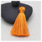 SHTGOI Quasten Anhänger 20 Stück Handgemachte Polyester Troddeln Quasten 4cm Mini Bunt Fransen Anhänger Tassel Armbänder Schlüsselanhänger Quasten Für Lesezeichen DIY Handwerk Zubehör Orange