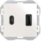 SIMON - Enchufe con Cargador Doble USB A+C, 3A, Serie 270, Tecnología Power Delivery, Enchufe de Pared Plano y Fino, Fácil de Instalar, Empotrable, Apto para Interiores, Color Blanco (20000296-090)