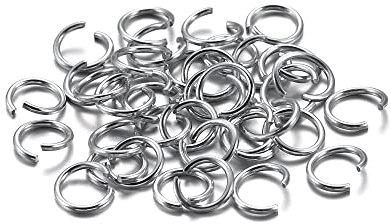 Wambere 300 Stück Metall Biegeringe,Farbiger Aluminiumring Spaltringe Offener Ring,Ösen zum Basteln,Verbindungsstück für Schmuck,für DIY Basteln Schmuckherstellung Halsketten Armbändern,Silber,1x8mm