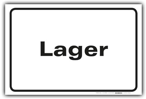 Lager Schild Hinweisschild Orientierung PVC 300 x 200 x 3 mm Vorgebohrt B1-Zertifiziert