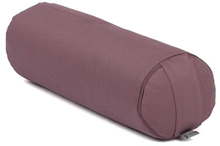 Bodhi Yoga Mini Bolster ECO | Ø 14 cm | 100% Bio-Baumwolle | Nackenrolle mit Buchweizenschalen | Yogabolster mit abnehmbarem und waschbarem Bezug | Yogarolle für Meditation | dusty purple