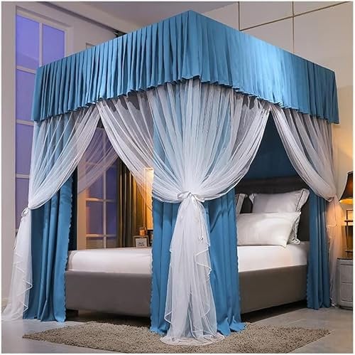 CATANK Moskitonetz für 1,8 m/6 Fuß Bett, 4 Stangen-Baldachin, dekorativer Bettvorhang im Prinzessinnen-Stil (Farbe: Stil 3, Größe: 1,8 x 2,2 x 2 m)