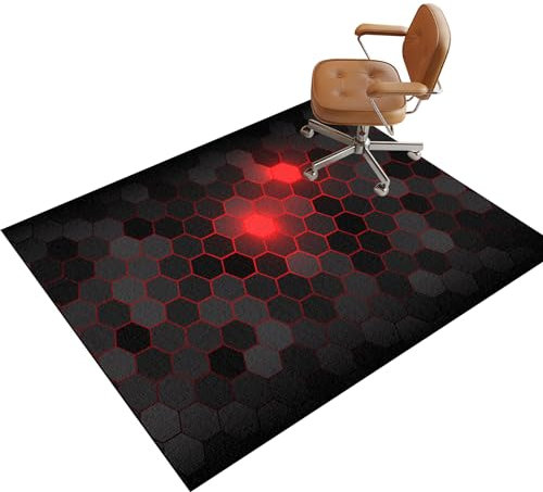 Bodenschutzmatte, Stuhlunterlage für Gaming Stuhl & Bürostuhl, Kratzfest-Unterlage für Teppich & Hartböden, Gamer Teppich, Schreibtischstuhl Unterlage für Laminat, Parkett und Hartböden 100 x 120 cm
